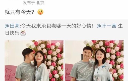 田亮晒照为老婆庆生，粉色花卉主题温馨浪漫，40岁叶一茜温婉典雅|妻子|森碟