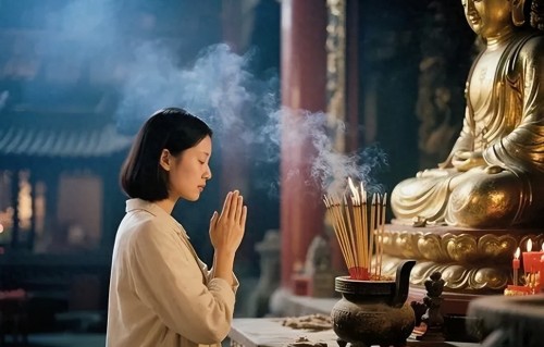 大马性感女网红“袒胸露乳”拜佛，没点香被指摆拍！连神仙都骗？ 